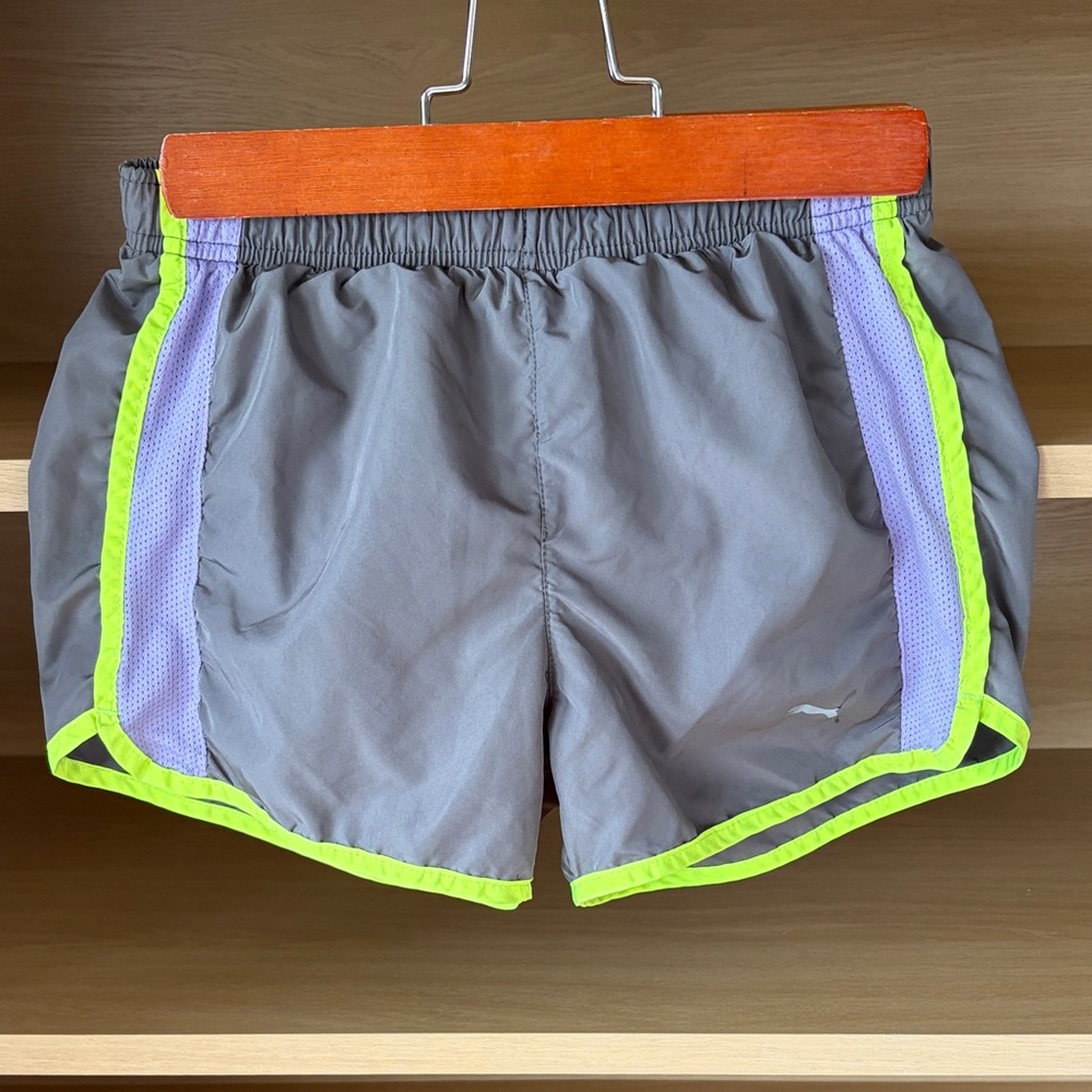 Puma•Girls’ Lined Running Shorts | Grey| Size L (12/14)